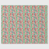 Waterverf rode & groene Wavy lijnen Cadeaupapier (Vlak)