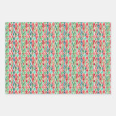 Waterverf rode & groene Wavy lijnen Inpakpapier Vel (Voorkant)