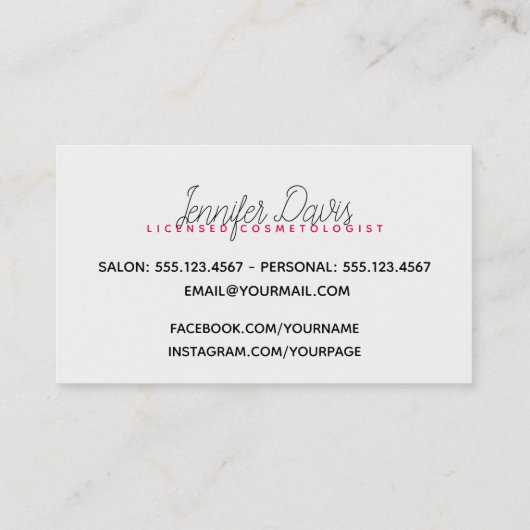 waterverf rode haarstylist haarstiriet visitekaartje (Achterkant)