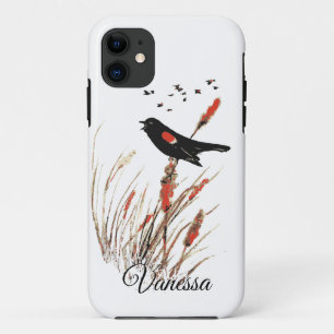 Waterverf Rode Halve Zwarte Vogel - VogelCollectie Case-Mate iPhone Case