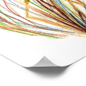 Waterverf Rode Halve Zwarte Vogel - VogelCollectie Poster (Hoek)