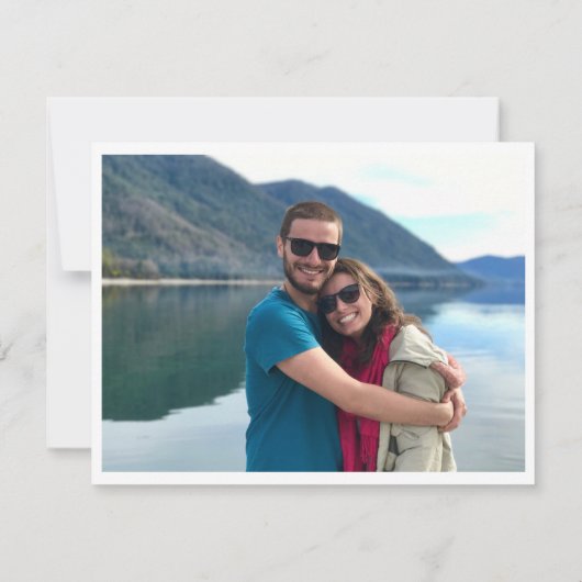 Waterverf Rode Hart Bruiloft Foto Dank u Kaart (Achterkant)