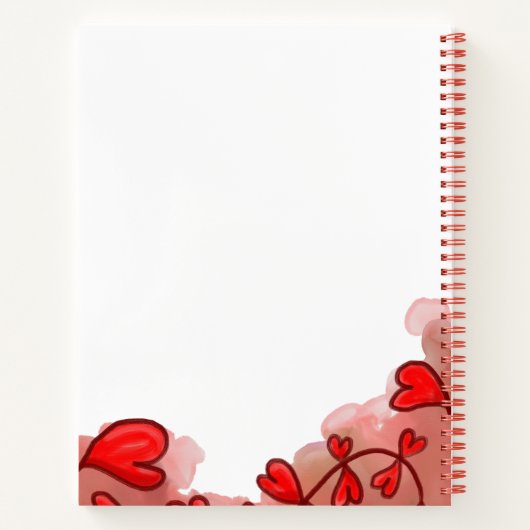 Waterverf rode harten Notitieboek (Achterkant)