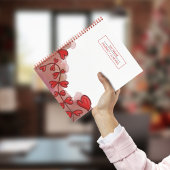 Waterverf rode harten Notitieboek