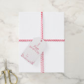 Waterverf Rode Harten Valentijnsdag Cadeau Cadeaulabel (Met Touw)