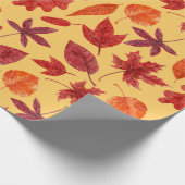 Waterverf rode herfstbladeren cadeaupapier (Hoek)