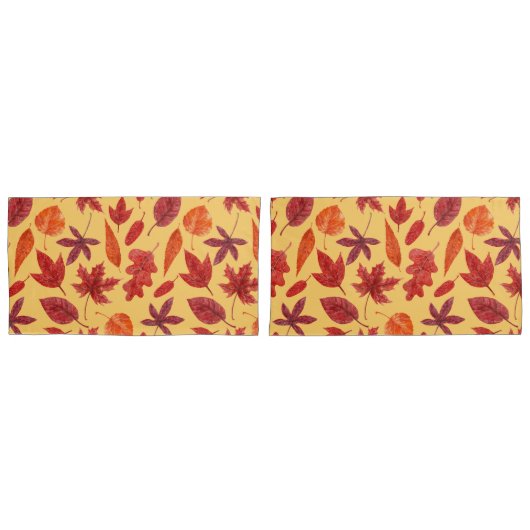 Waterverf rode herfstbladeren kussensloop (Voorkant-Set)