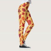 Waterverf rode herfstbladeren leggings (Rechts)