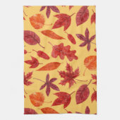 Waterverf rode herfstbladeren theedoek (Verticaal)