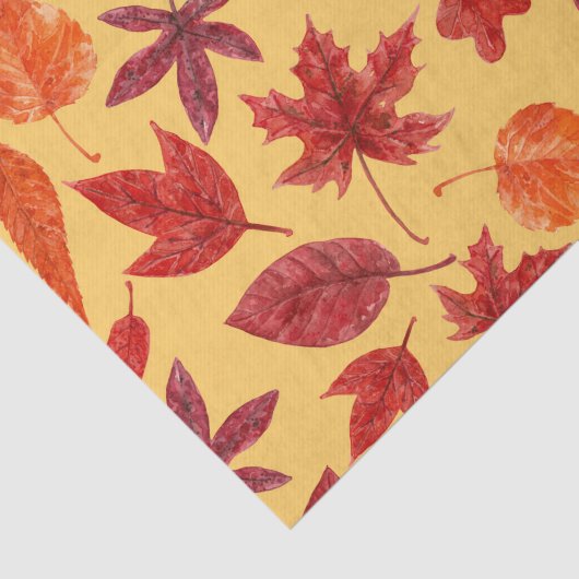 Waterverf rode herfstbladeren tissuepapier (Detail)