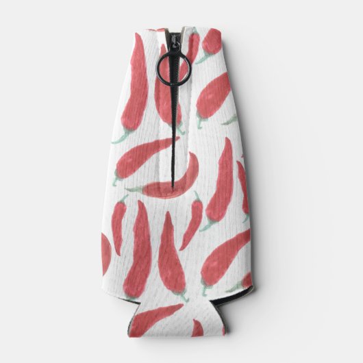 waterverf rode hete Spaanse peper Flesjeskoeler (Achterkant)