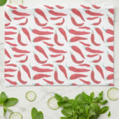 waterverf rode hete Spaanse peper Theedoek (Gevouwen)