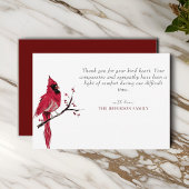Waterverf Rode Kardinaal Begrafenis Dank u Bedankkaart