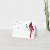 Waterverf Rode Kardinaal Begrafenis Dank u Kaart (Voorkant)