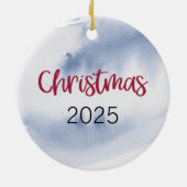 Waterverf Rode Kardinaal Kerst Ornament (Achterkant)