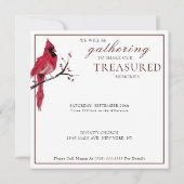 Waterverf Rode Kardinaal Viering van het Leven Kaart (Achterkant)