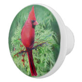 Waterverf Rode Kardinaal Vogel natuur kunst Keramische Knop (Rechts)