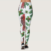 waterverf Rode Kardinaalvogel Leggings (Achterkant)
