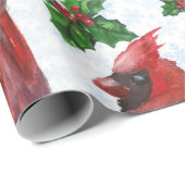 waterverf rode kardinale vogel cadeaupapier (Rol Hoek)