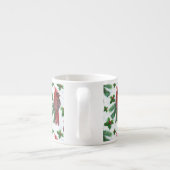 waterverf rode kardinale vogel espresso kop (Achterkant)