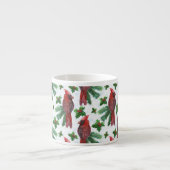 waterverf rode kardinale vogel espresso kop (Voorkant)