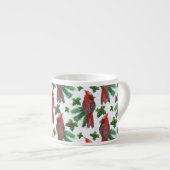 waterverf rode kardinale vogel espresso kop (Voorkant rechts)