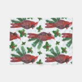 waterverf rode kardinale vogel fleece deken (Voorkant (Horizontaal))