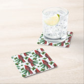 waterverf rode kardinale vogel kartonnen onderzetters (Insitu)