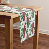 waterverf rode kardinale vogel korte tafelloper (Voorbeeld)