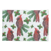 waterverf rode kardinale vogel kussensloop (Achterkant)