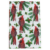 waterverf rode kardinale vogel medium cadeauzakje (Voorkant)