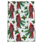 waterverf rode kardinale vogel medium cadeauzakje (Achterkant)