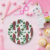 waterverf rode kardinale vogel papieren bordje (Feest)