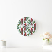 waterverf rode kardinale vogel ronde klok (Huis)