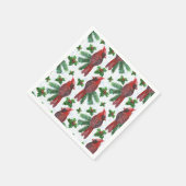 waterverf rode kardinale vogel servet (Hoek)