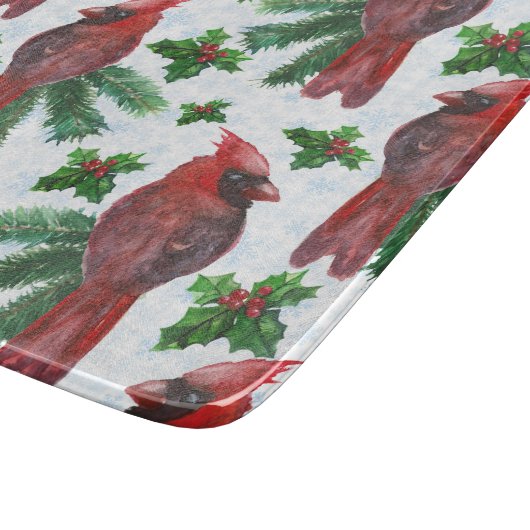 waterverf rode kardinale vogel snijplank (Hoek)