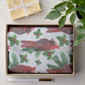 waterverf rode kardinale vogel tissuepapier (Geschenk)