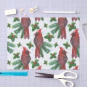 waterverf rode kardinale vogel tissuepapier (Craft)