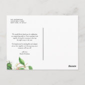 Waterverf Rode Kersen en bloesems Dank u wel Briefkaart (Achterkant)