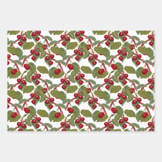 Waterverf  rode kersen inpakpapier vel (Voorkant 2)