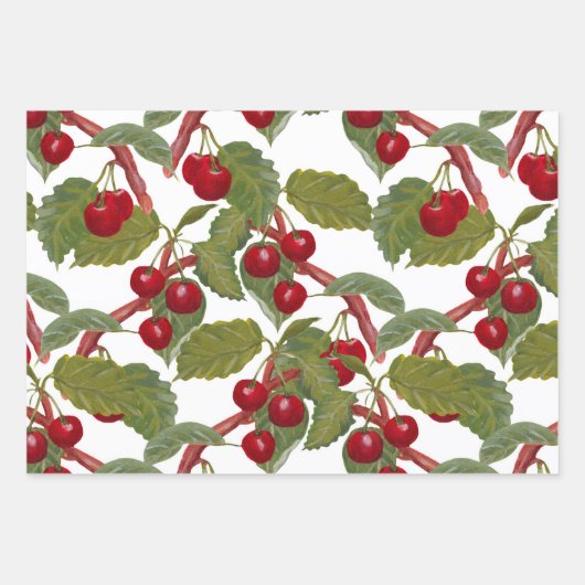 Waterverf  rode kersen inpakpapier vel (Voorkant)