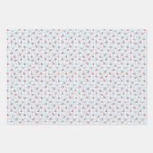 Waterverf Rode Kersen Pastel Kleur Gingham Inpakpapier Vel (Voorkant 2)