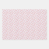 Waterverf Rode Kersen Pastel Kleur Gingham Inpakpapier Vel (Voorkant)