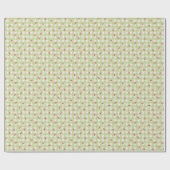 Waterverf Rode Kersenpastel Lime Green Gingham Cadeaupapier (Vlak)