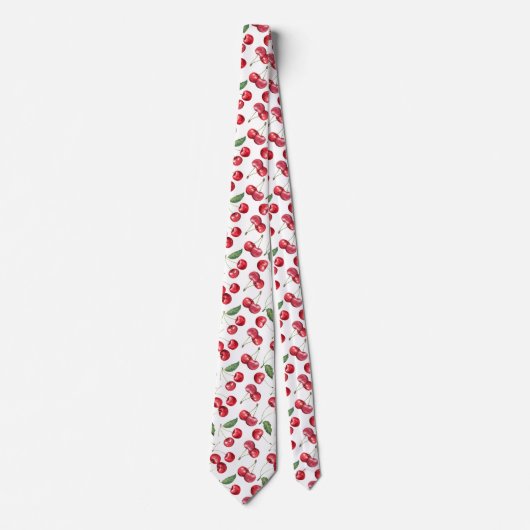 Waterverf rode kersenvrucht stropdas (Voorkant)