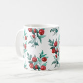 Waterverf Rode Kerst Bessen Patroon Koffiemok (Voorkant links)