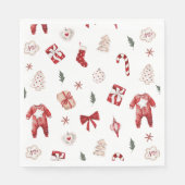 Waterverf Rode Kerst Vrolijk klein Baby shower Servet (Voorkant)