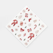 Waterverf Rode Kerst Vrolijk klein Baby shower Servet (Hoek)