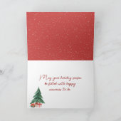 Waterverf rode kerstdeur feestdagen kaart (Binnen)