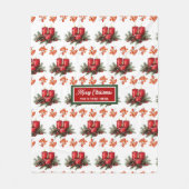  waterverf rode kerstkaarsdeken fleece deken (Voorkant)